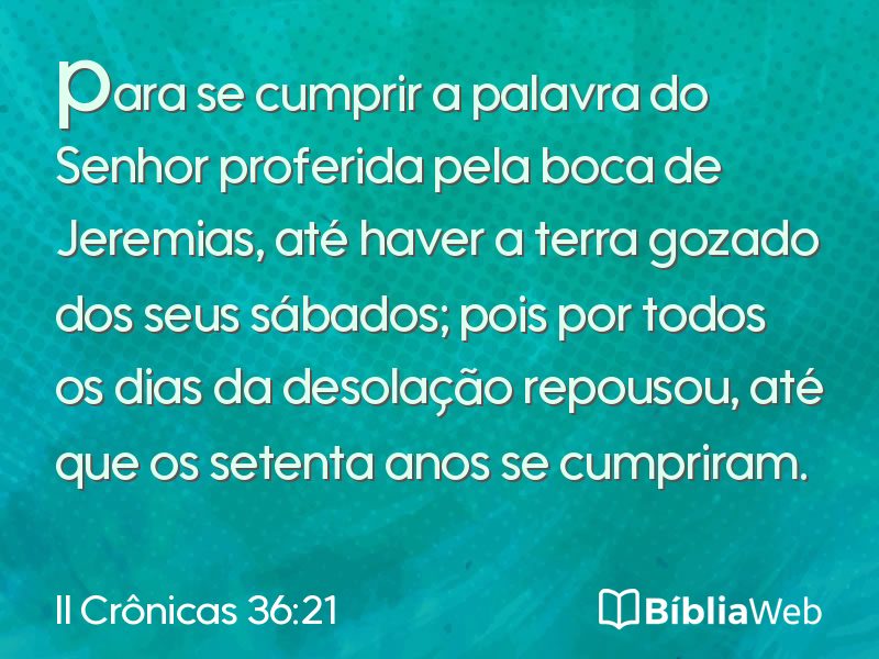 II Crônicas 36:21 em imagem para compartilhar