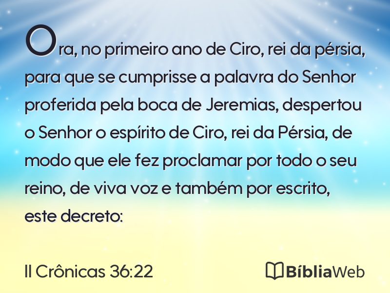 II Crônicas 36:22 em imagem para compartilhar