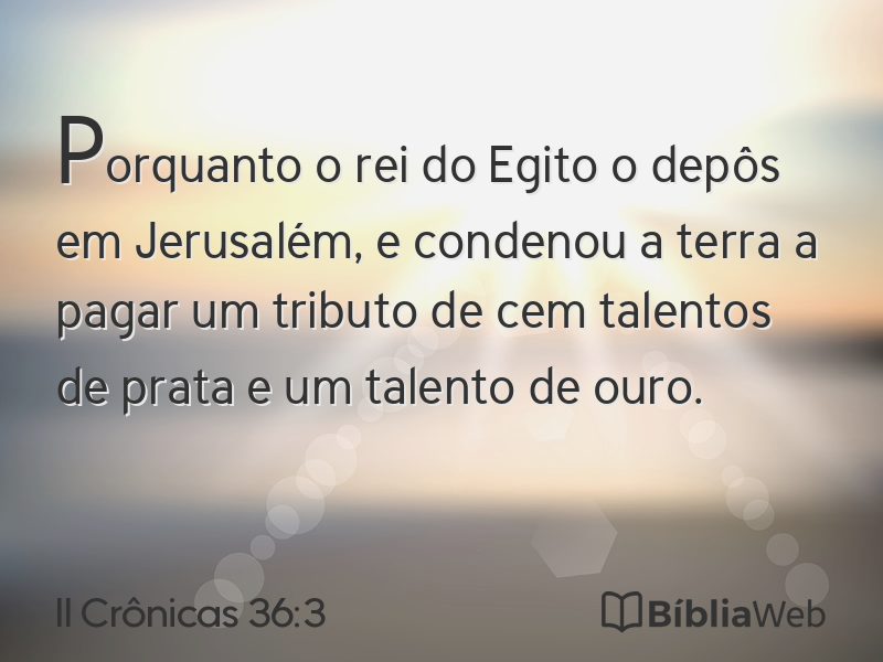 II Crônicas 36:3 em imagem para compartilhar