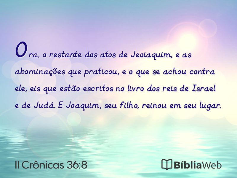 II Crônicas 36:8 em imagem para compartilhar