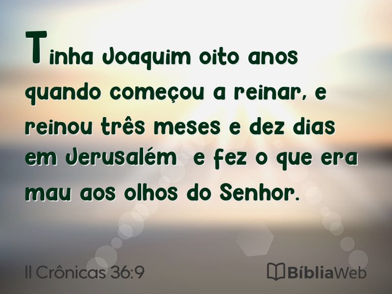 II Crônicas 36:9 em imagem para compartilhar