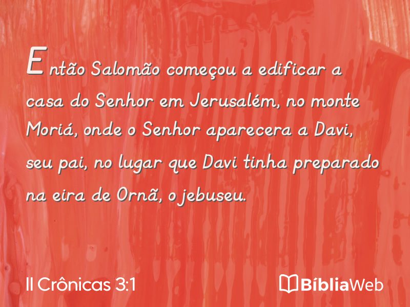 II Crônicas 3:1 em imagem para compartilhar
