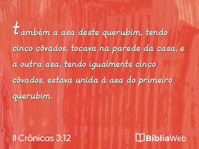 II Crônicas 3:12 em imagem para compartilhar