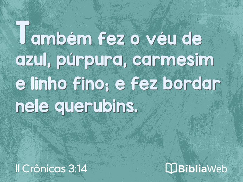 II Crônicas 3:14 em imagem para compartilhar
