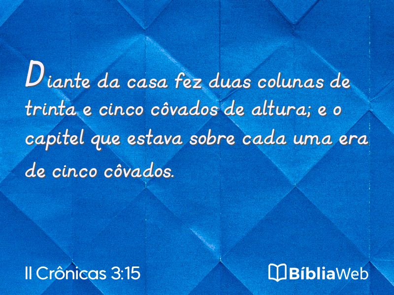 II Crônicas 3:15 em imagem para compartilhar