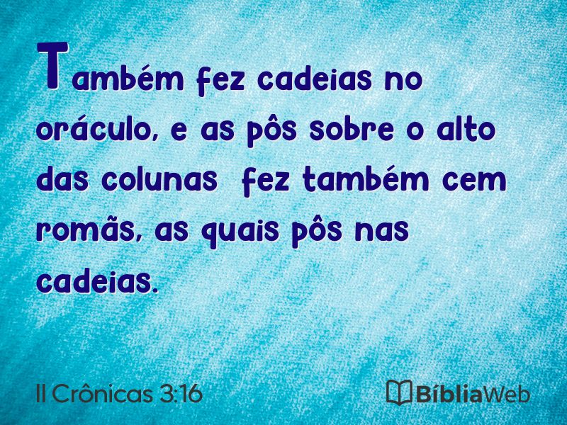 II Crônicas 3:16 em imagem para compartilhar