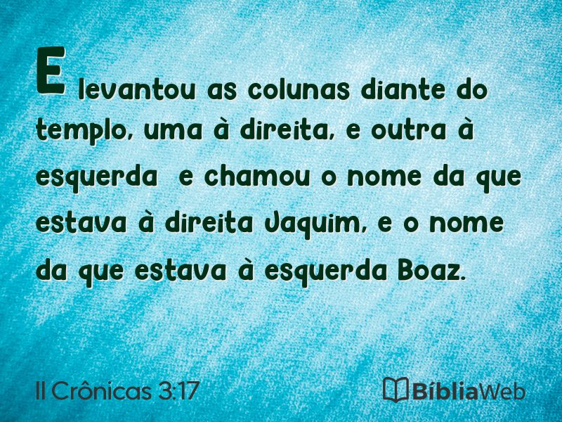II Crônicas 3:17 em imagem para compartilhar