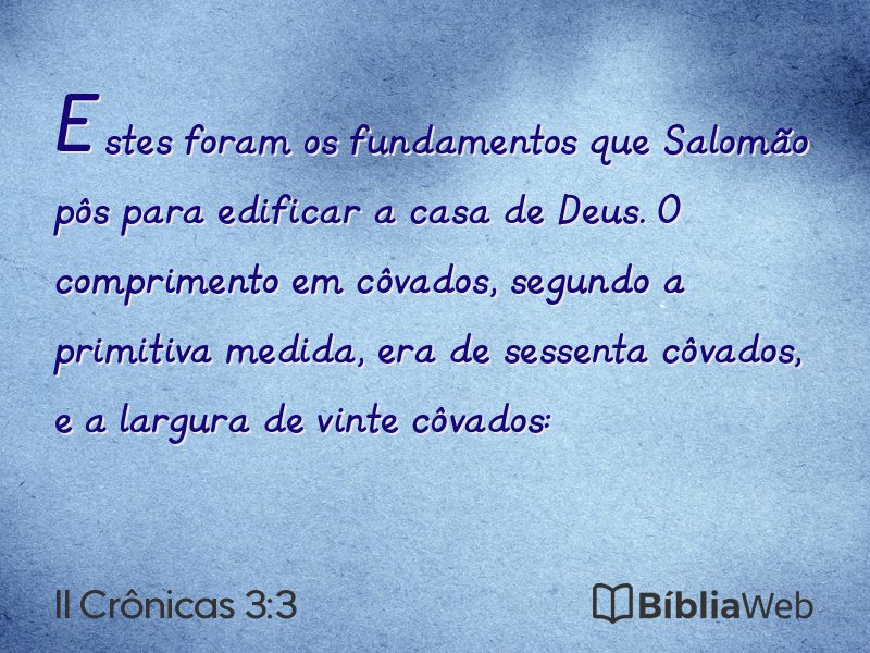 II Crônicas 3:3 em imagem para compartilhar