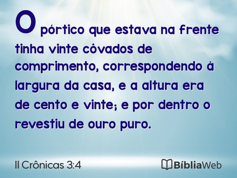 II Crônicas 3:4 em imagem para compartilhar