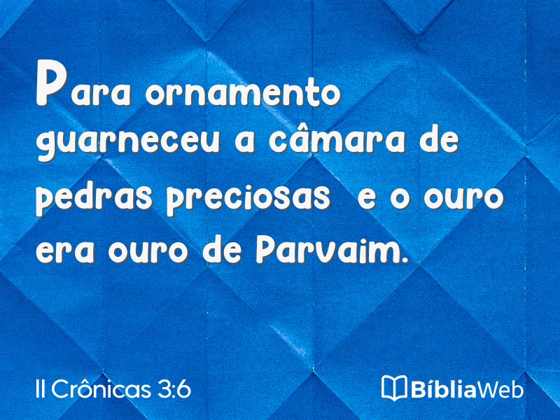 II Crônicas 3:6 em imagem para compartilhar