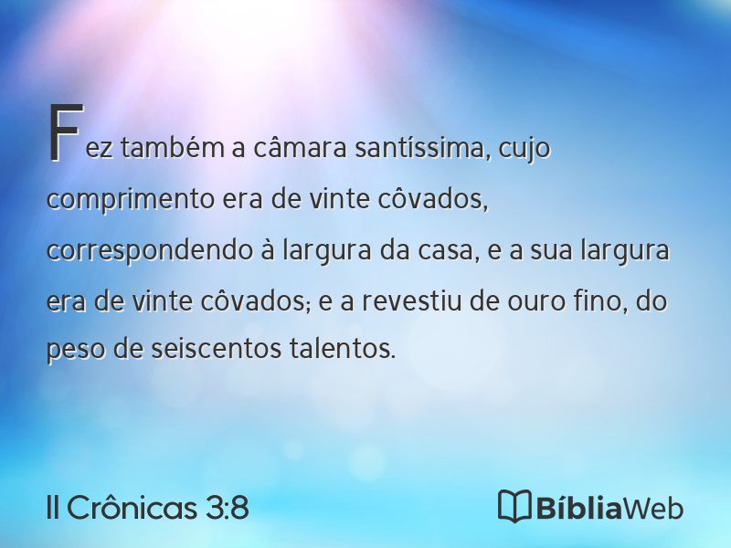II Crônicas 3:8 em imagem para compartilhar