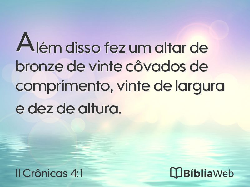 II Crônicas 4:1 em imagem para compartilhar
