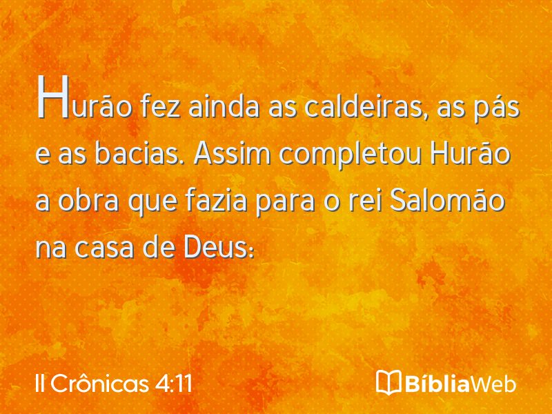 II Crônicas 4:11 em imagem para compartilhar