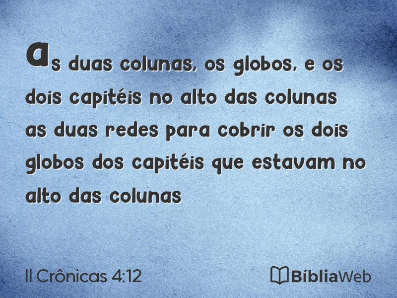 II Crônicas 4:12 em imagem para compartilhar