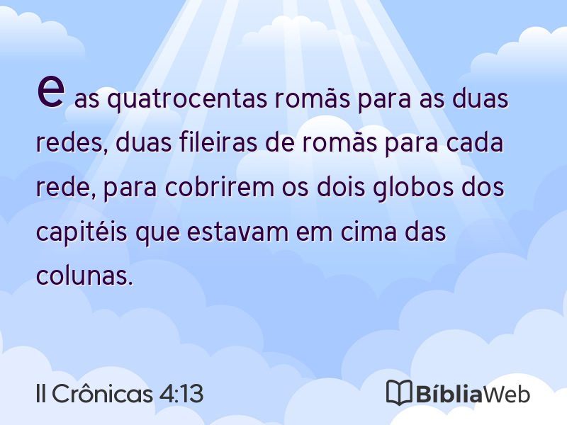 II Crônicas 4:13 em imagem para compartilhar