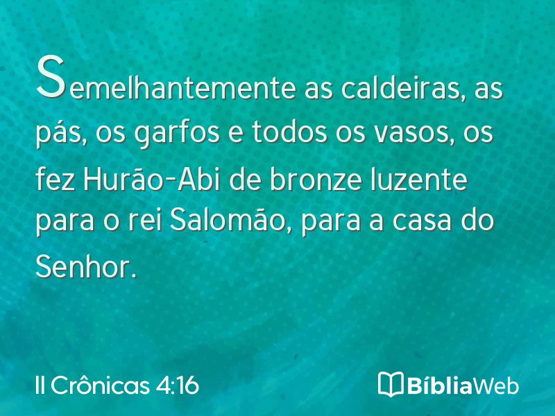 II Crônicas 4:16 em imagem para compartilhar