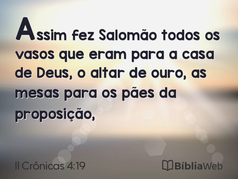 II Crônicas 4:19 em imagem para compartilhar