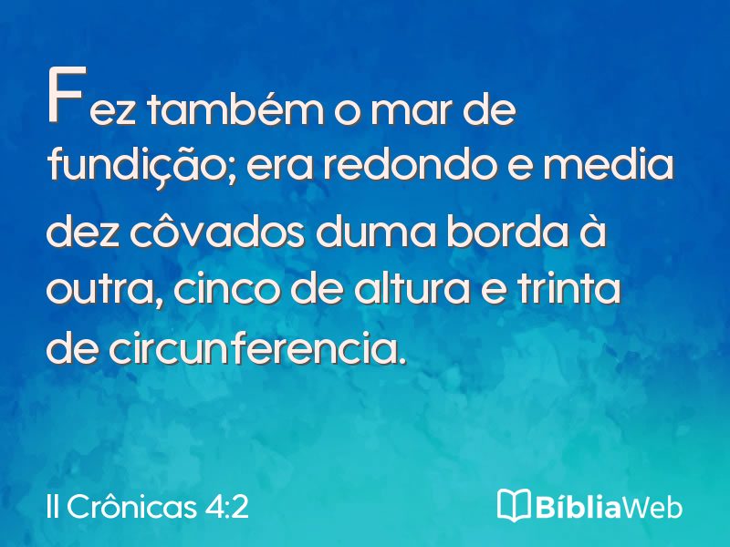II Crônicas 4:2 em imagem para compartilhar