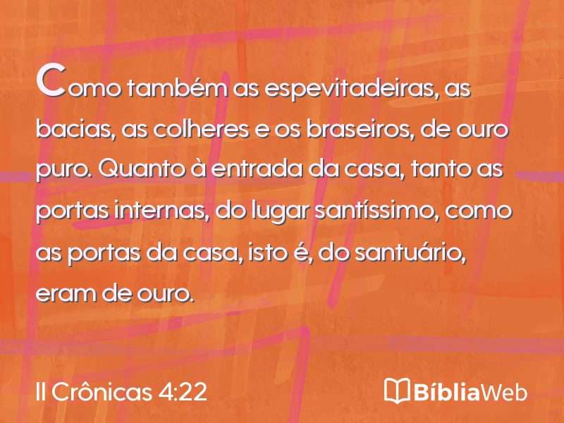 II Crônicas 4:22 em imagem para compartilhar