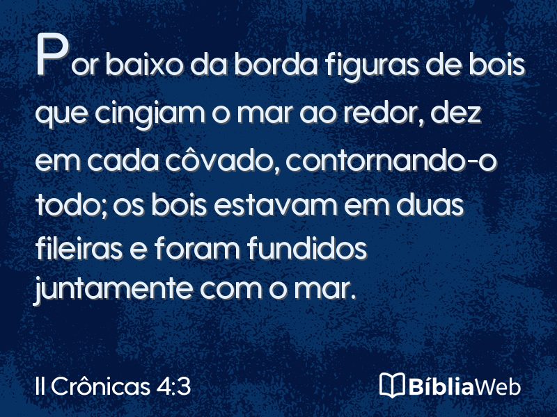 II Crônicas 4:3 em imagem para compartilhar