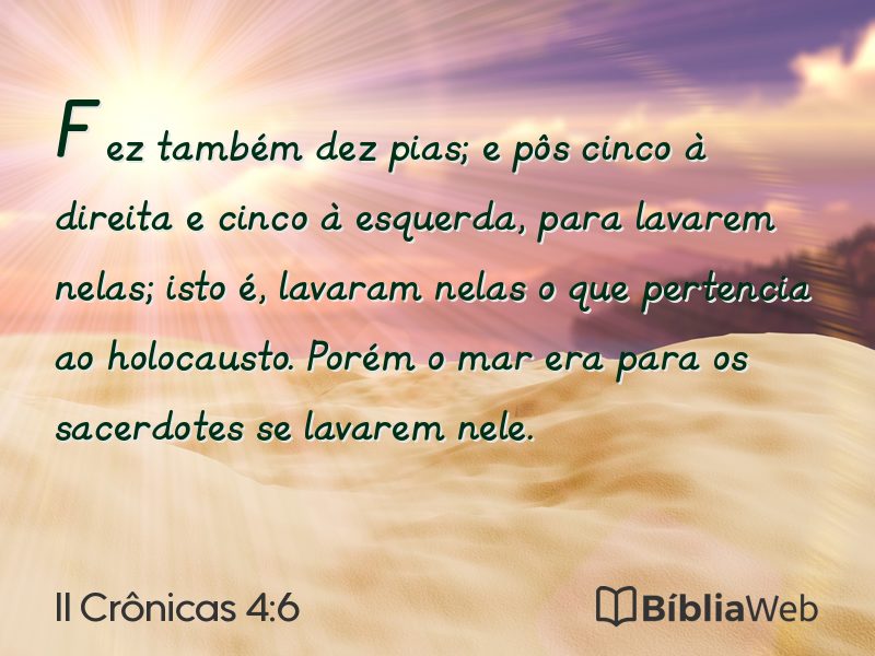 II Crônicas 4:6 em imagem para compartilhar