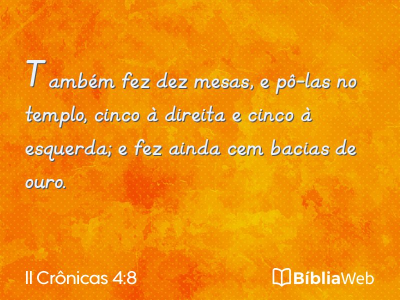 II Crônicas 4:8 em imagem para compartilhar