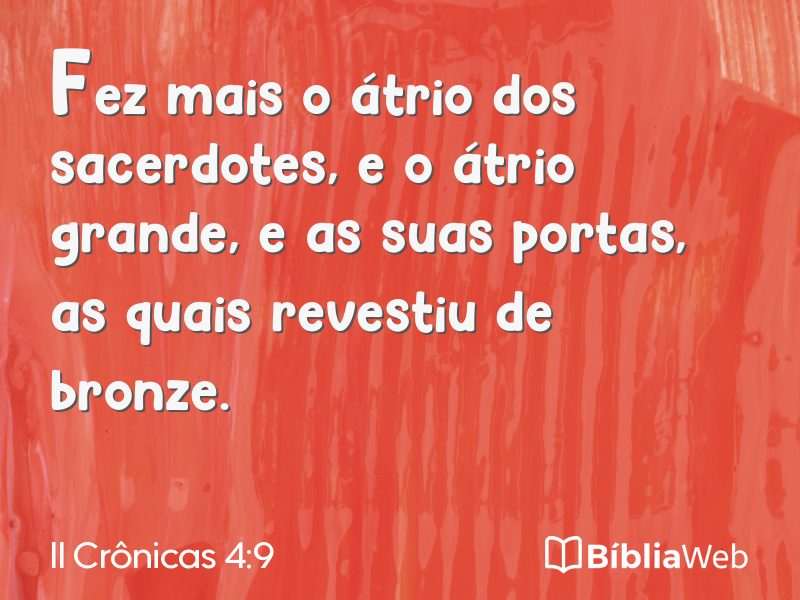 II Crônicas 4:9 em imagem para compartilhar