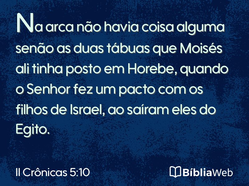 II Crônicas 5:10 em imagem para compartilhar