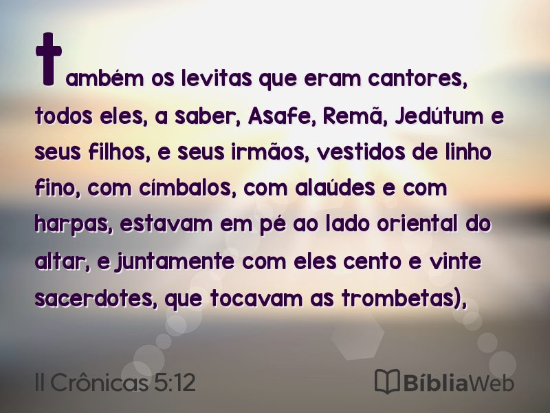 II Crônicas 5:12 em imagem para compartilhar