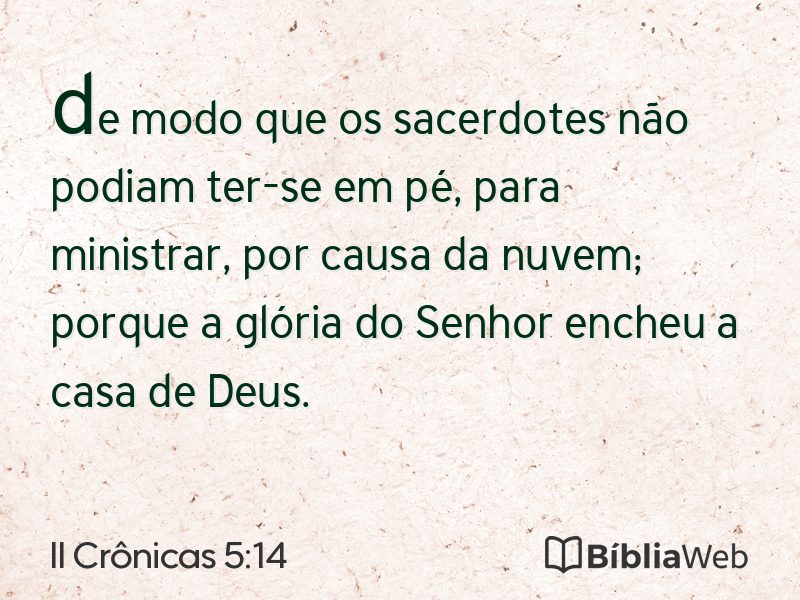 II Crônicas 5:14 em imagem para compartilhar