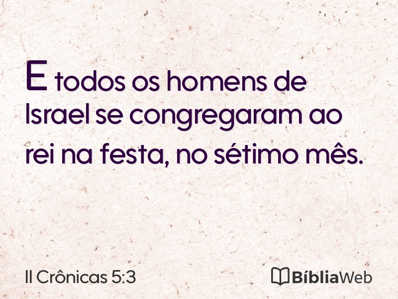 II Crônicas 5:3 em imagem para compartilhar