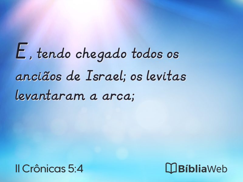 II Crônicas 5:4 em imagem para compartilhar