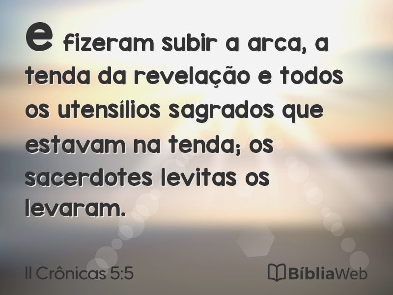 II Crônicas 5:5 em imagem para compartilhar