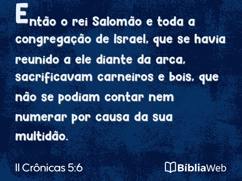 II Crônicas 5:6 em imagem para compartilhar