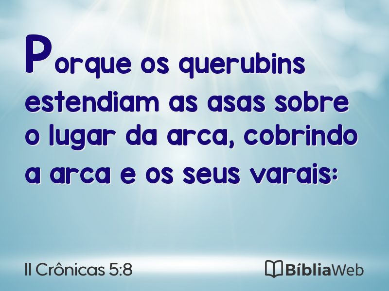 II Crônicas 5:8 em imagem para compartilhar