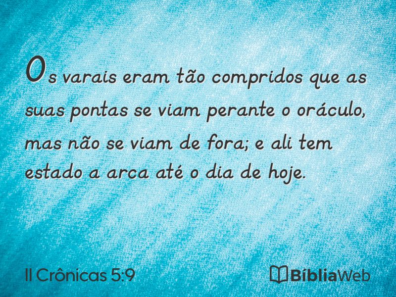 II Crônicas 5:9 em imagem para compartilhar