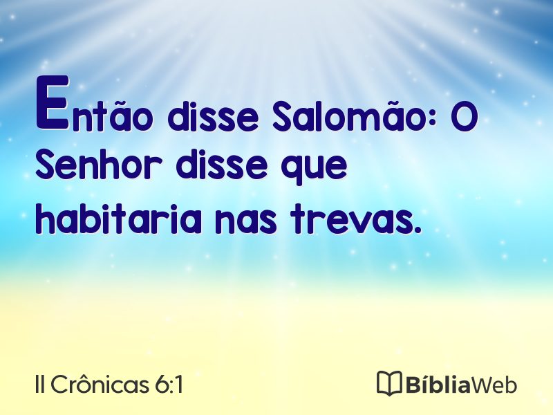 II Crônicas 6:1 em imagem para compartilhar