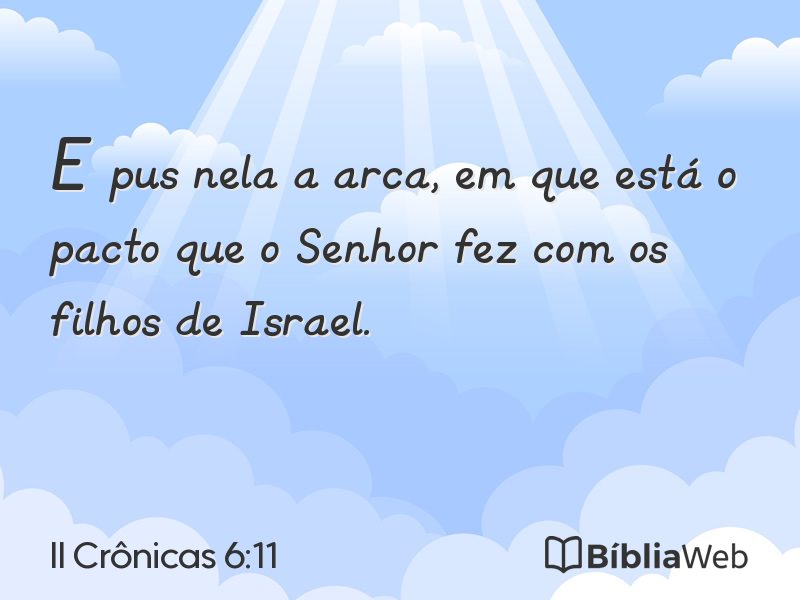 II Crônicas 6:11 em imagem para compartilhar
