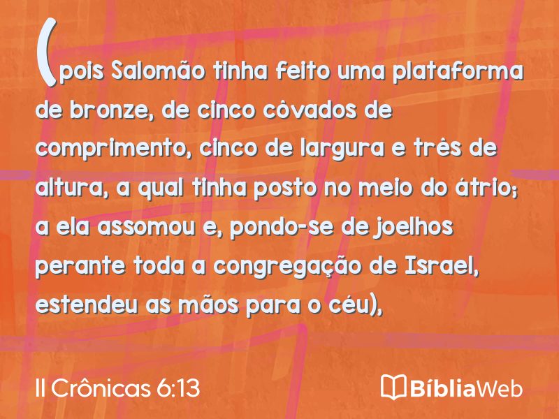 II Crônicas 6:13 em imagem para compartilhar