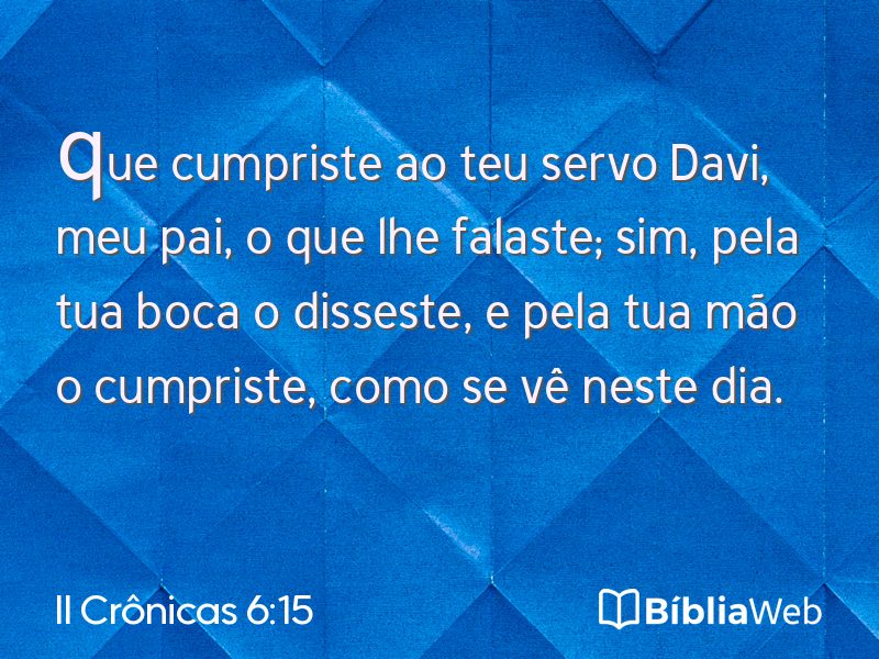 II Crônicas 6:15 em imagem para compartilhar