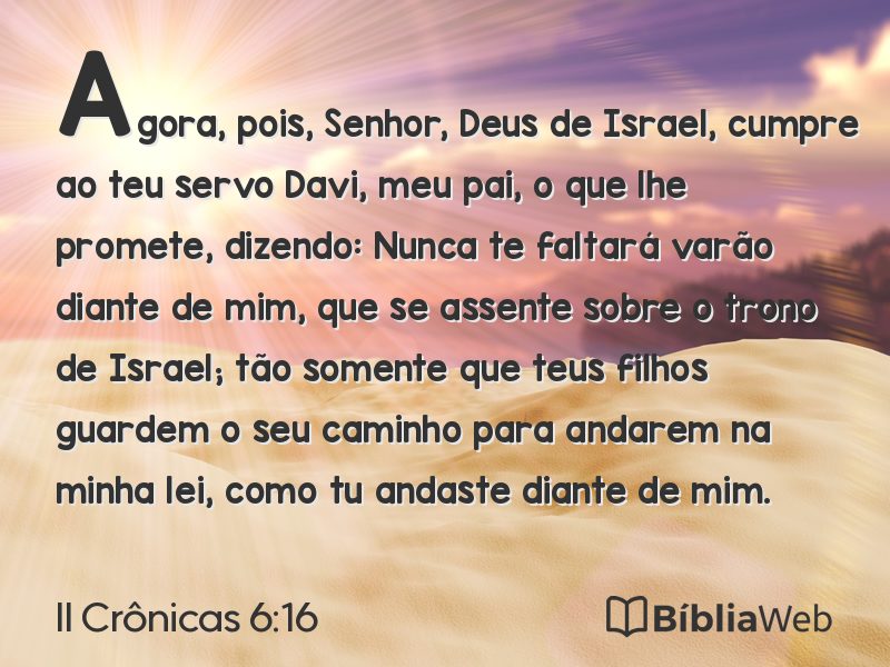 II Crônicas 6:16 em imagem para compartilhar