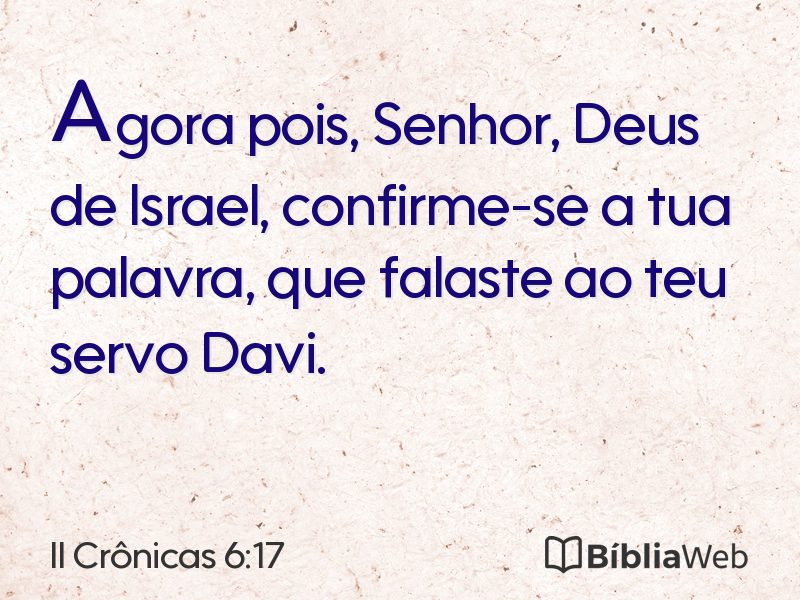 II Crônicas 6:17 em imagem para compartilhar