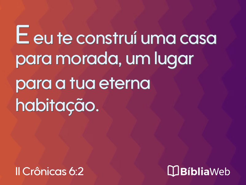 II Crônicas 6:2 em imagem para compartilhar