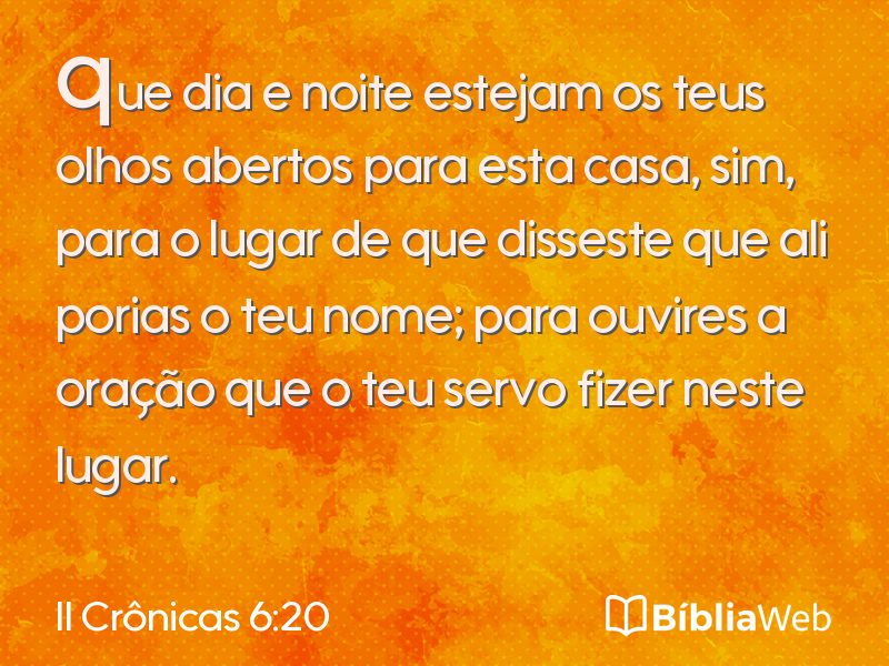 II Crônicas 6:20 em imagem para compartilhar