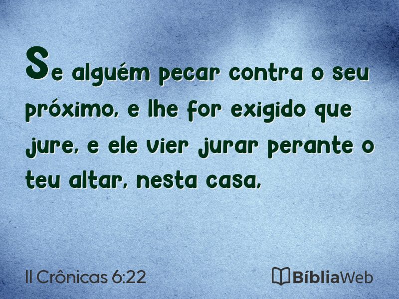 II Crônicas 6:22 em imagem para compartilhar
