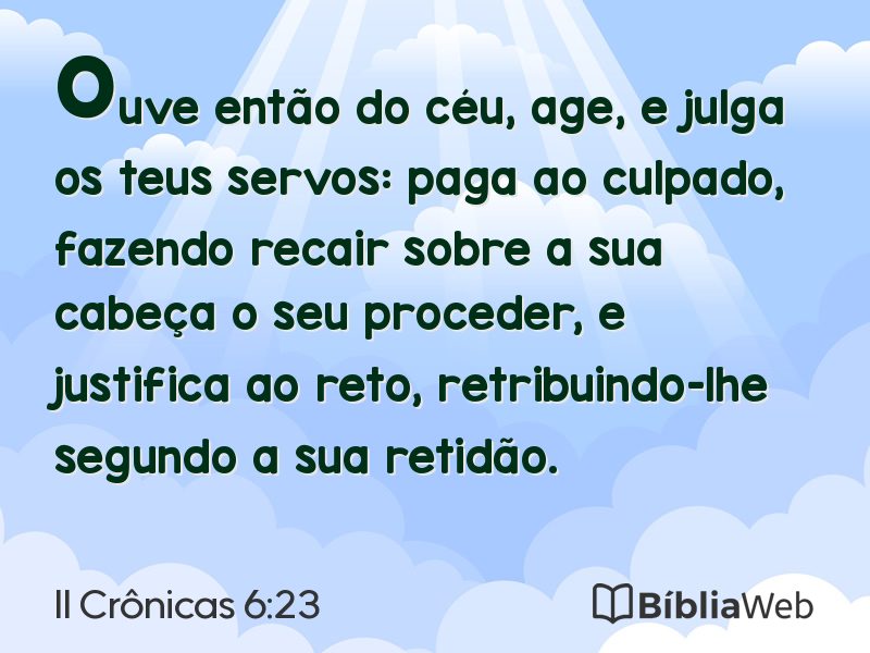 II Crônicas 6:23 em imagem para compartilhar