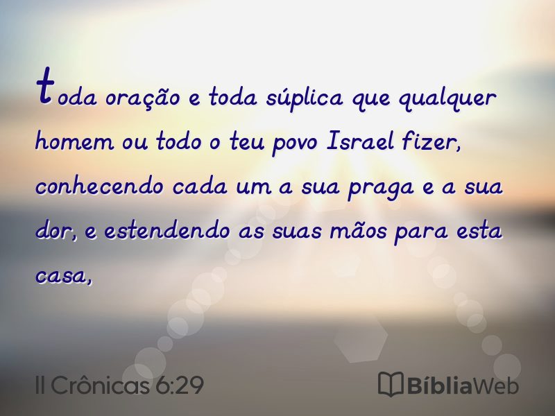 II Crônicas 6:29 em imagem para compartilhar