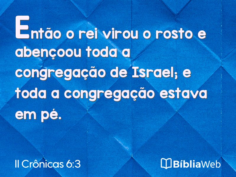 II Crônicas 6:3 em imagem para compartilhar