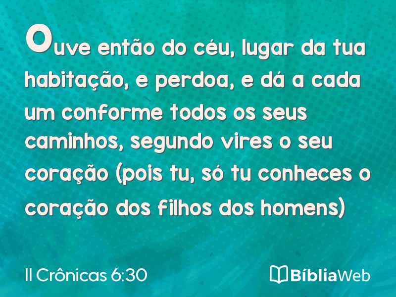 II Crônicas 6:30 em imagem para compartilhar
