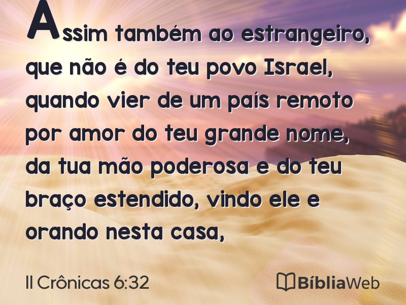 II Crônicas 6:32 em imagem para compartilhar